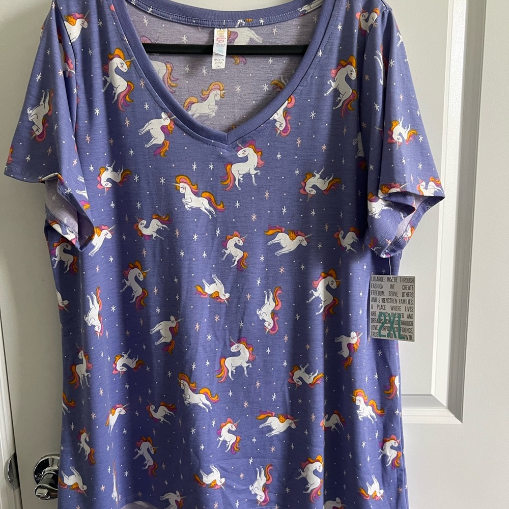 LuLaRoe Purple Unicorn Christy Tee